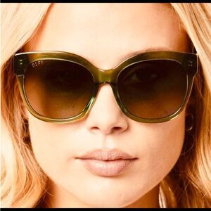 ⚡️RARE⚡️DIFF EYEWEAR MAYA RICH OLIVE + GREY GRADIENT SUNGLASSES